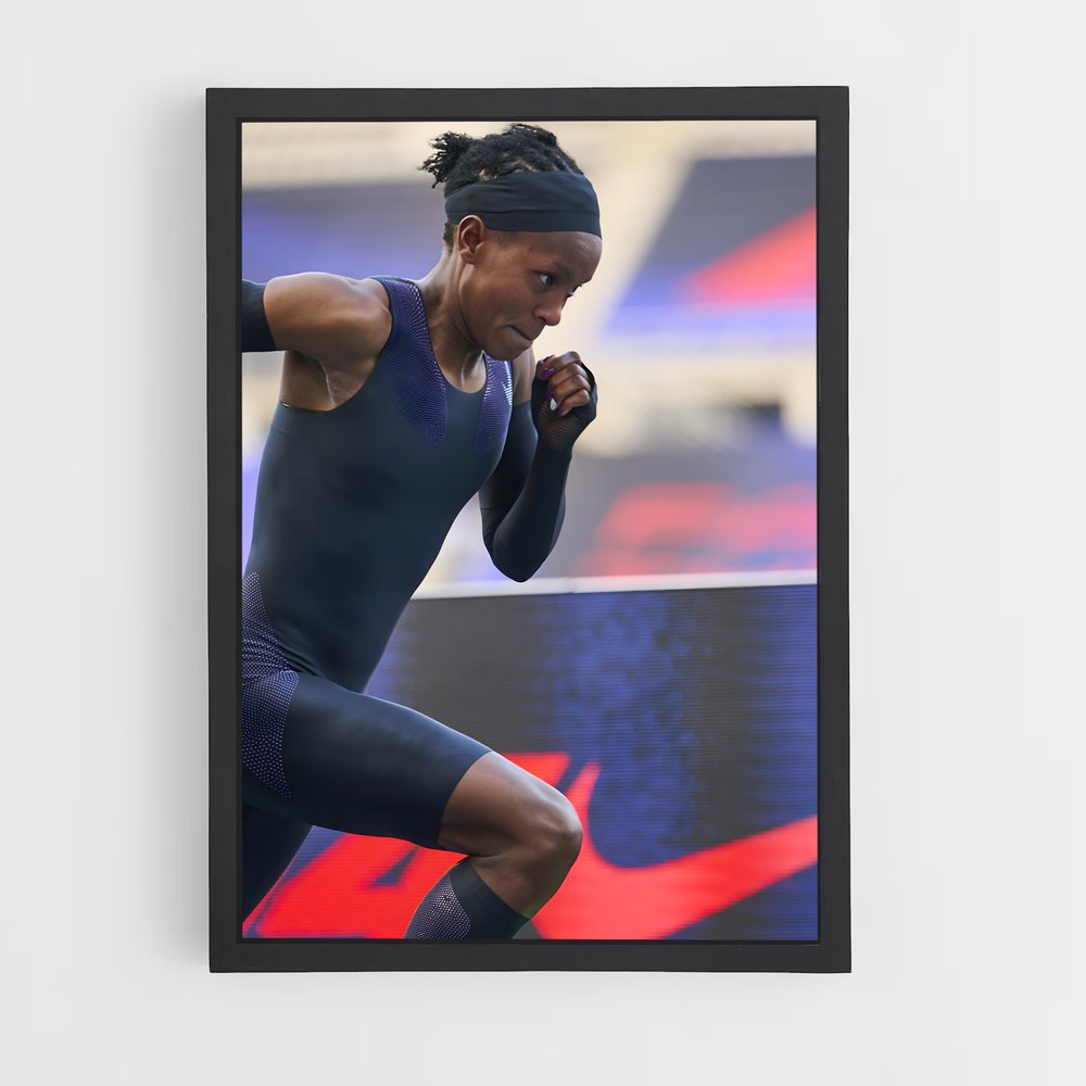 Poster Le Coureur Élegant – affiche Athlétisme (vue 2)